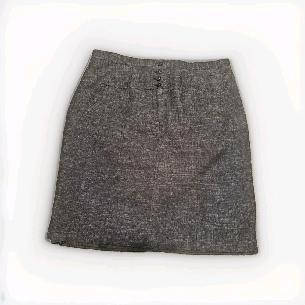AGB Women's Skirt Cotton Blend Stretch Pencil Gray Size 14 Office Acadamia